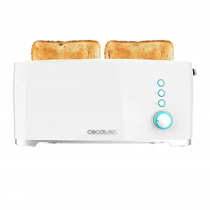 Тостер Cecotec Toast&Taste Extra W, 1000 Вт, Подвійний XL-слот, Система самоцентрування, 7 рівнів підсмажування, Автоматичне викидання, Піддон для крихт synthetic.ua - Фото 1