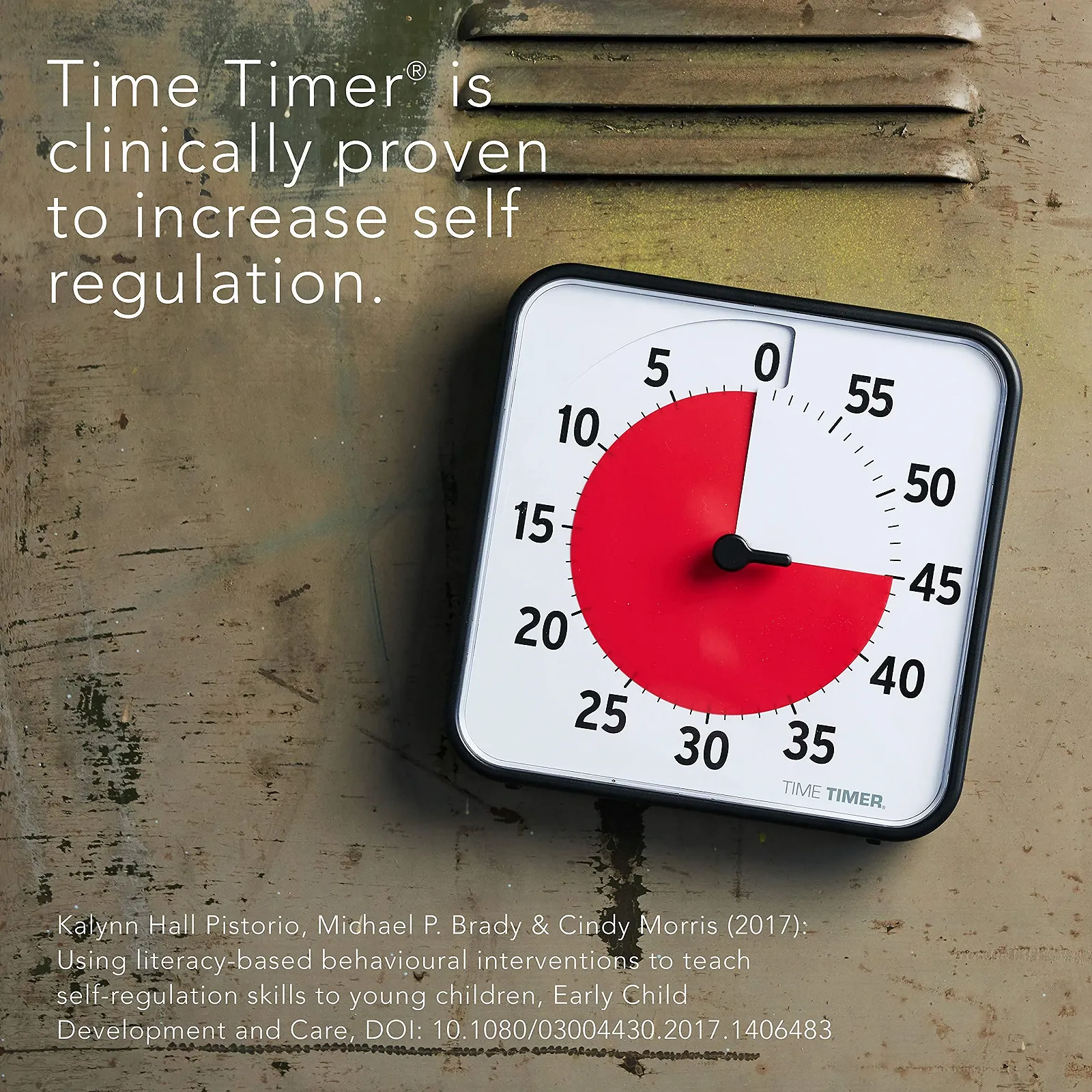 Визуальный аналоговый таймер TIME TIMER Original Medium 19 x 19 см 60 минут акустический сигнал без тиканья Черный, фото №4
