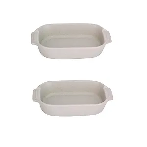 Набор форм для запекания прямоугольные керамические глубокие с двойными ручками 2 шт. - Фото 1