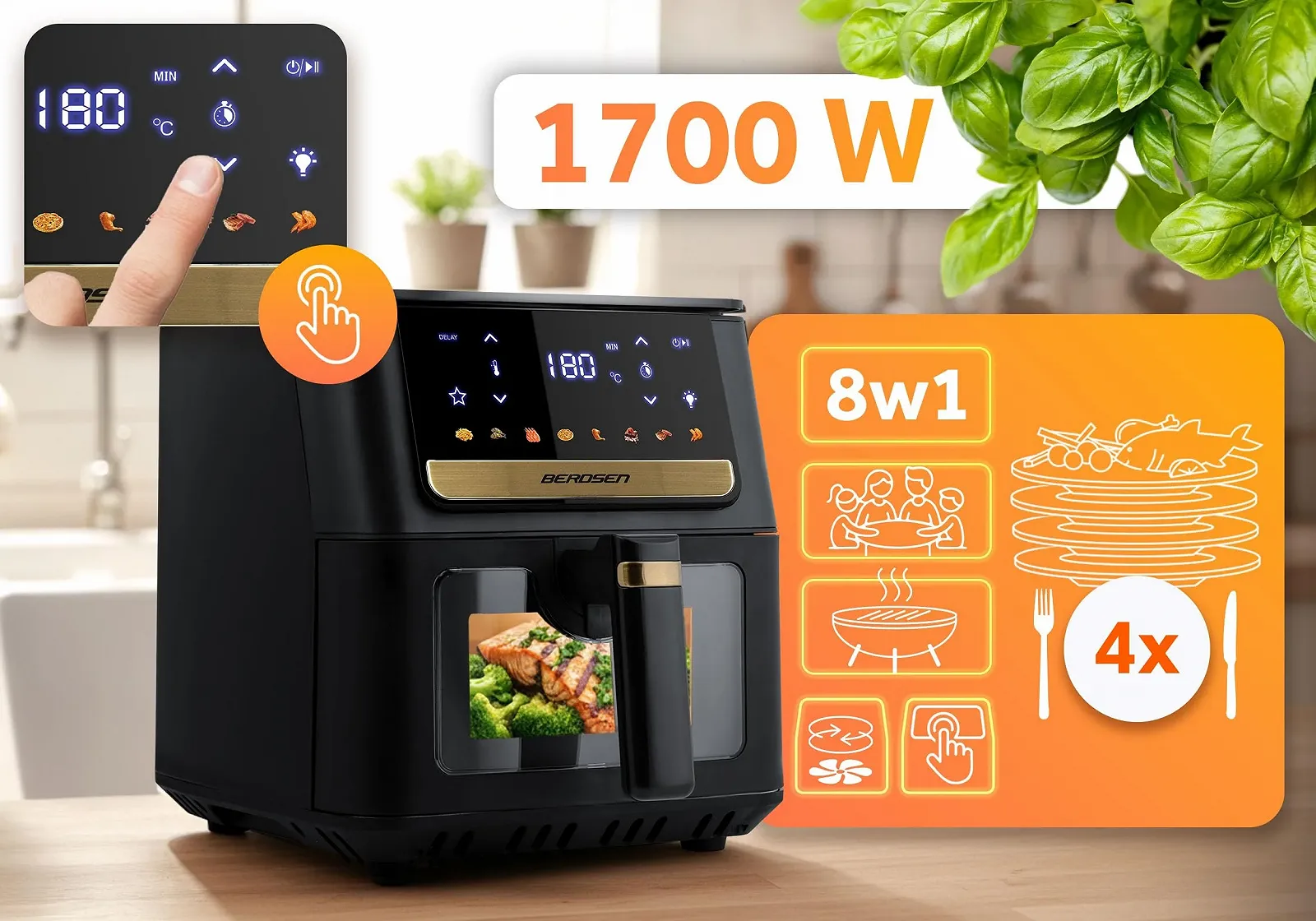 Мультипіч Berdsen 6.5 л 1700 Вт LED-індикатор Black, фото №6 Мультипіч Berdsen 6.5 л 1700 Вт LED-індикатор Black, фото №6