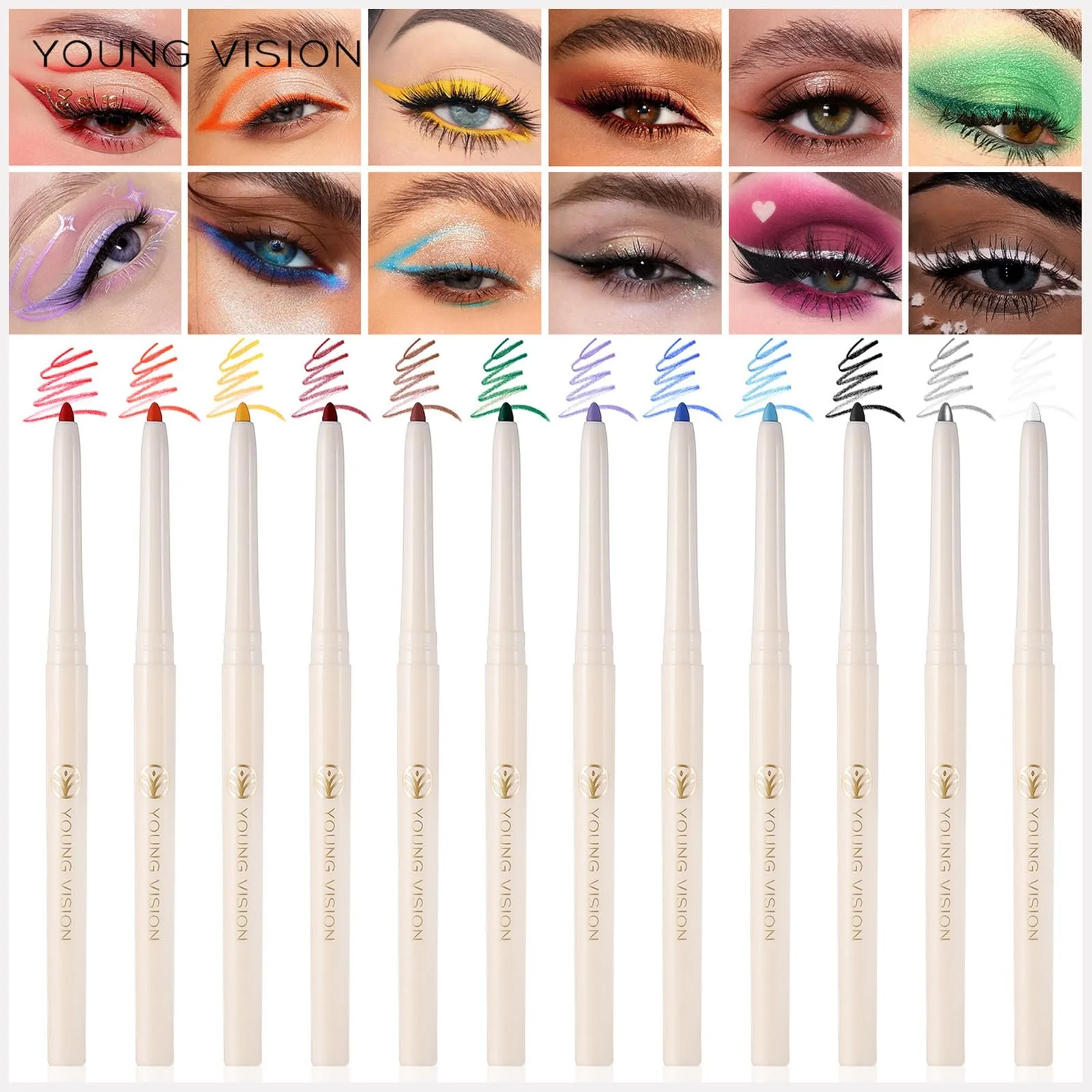 Набор карандашей для глаз  Водостойкий матовый 12 цветов, фото №3