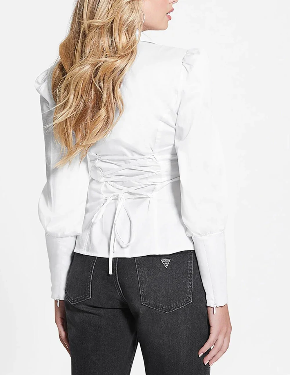 Жіноча біла блуза GUESS JEANS / Біла / Розмір S, фото №3