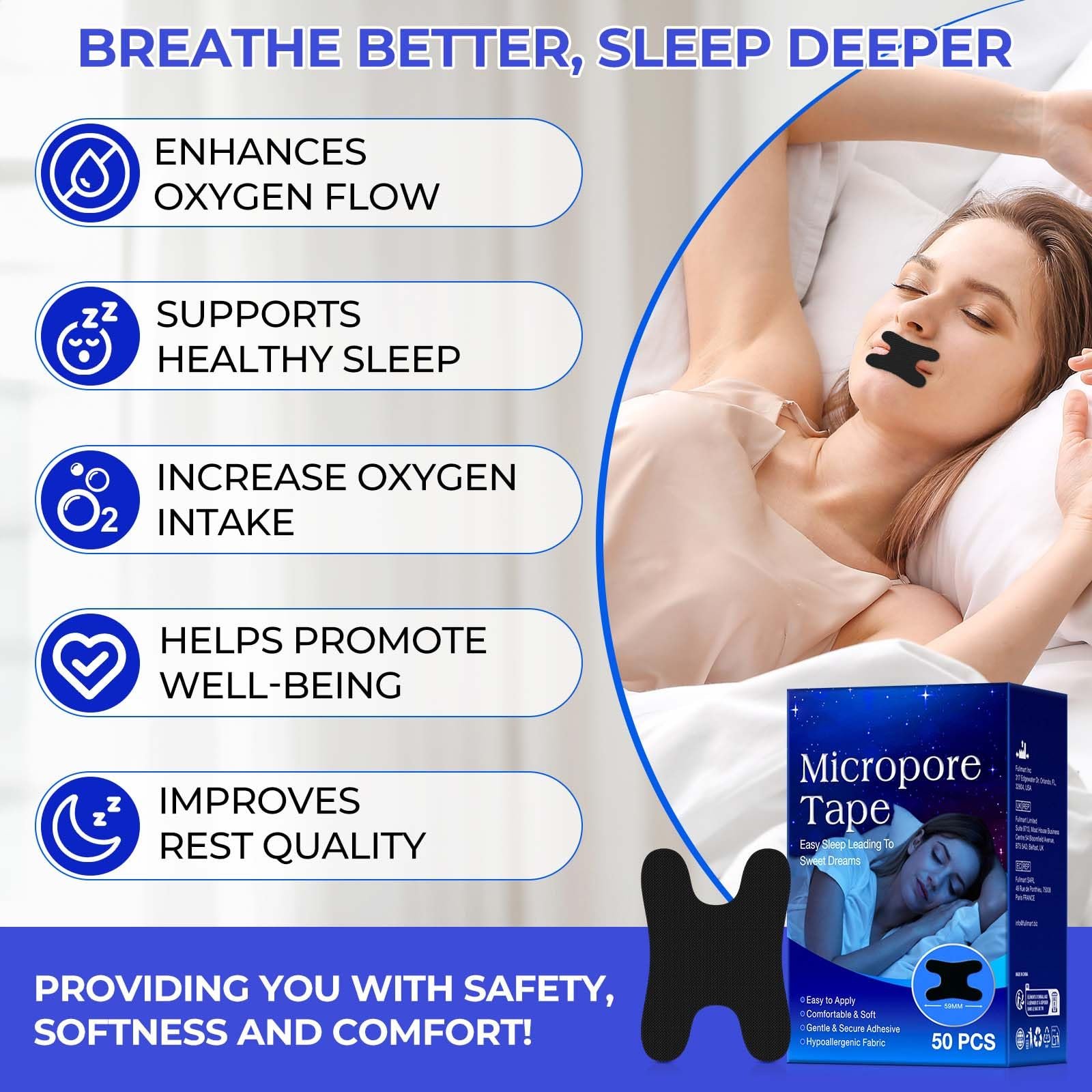 Смужки для сну для запобігання хропінню (50 шт.) для стимулювання дихання носом, фото №5
