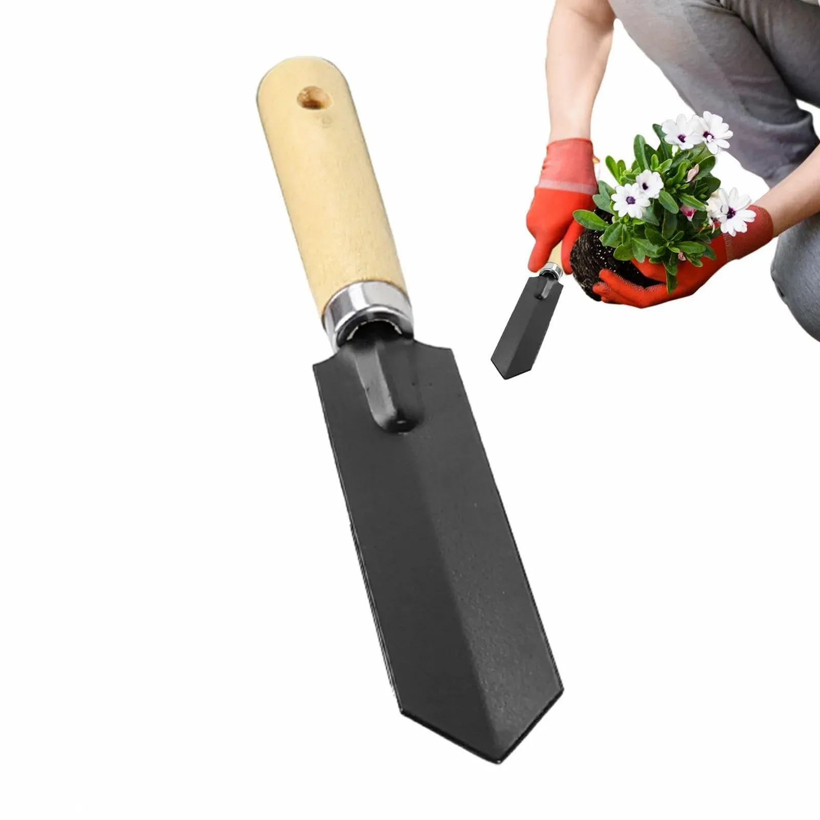 Лопата совковая ручной Mxshc садовый с деревянной ручкой для посадки, копания, пересадки, фото №7