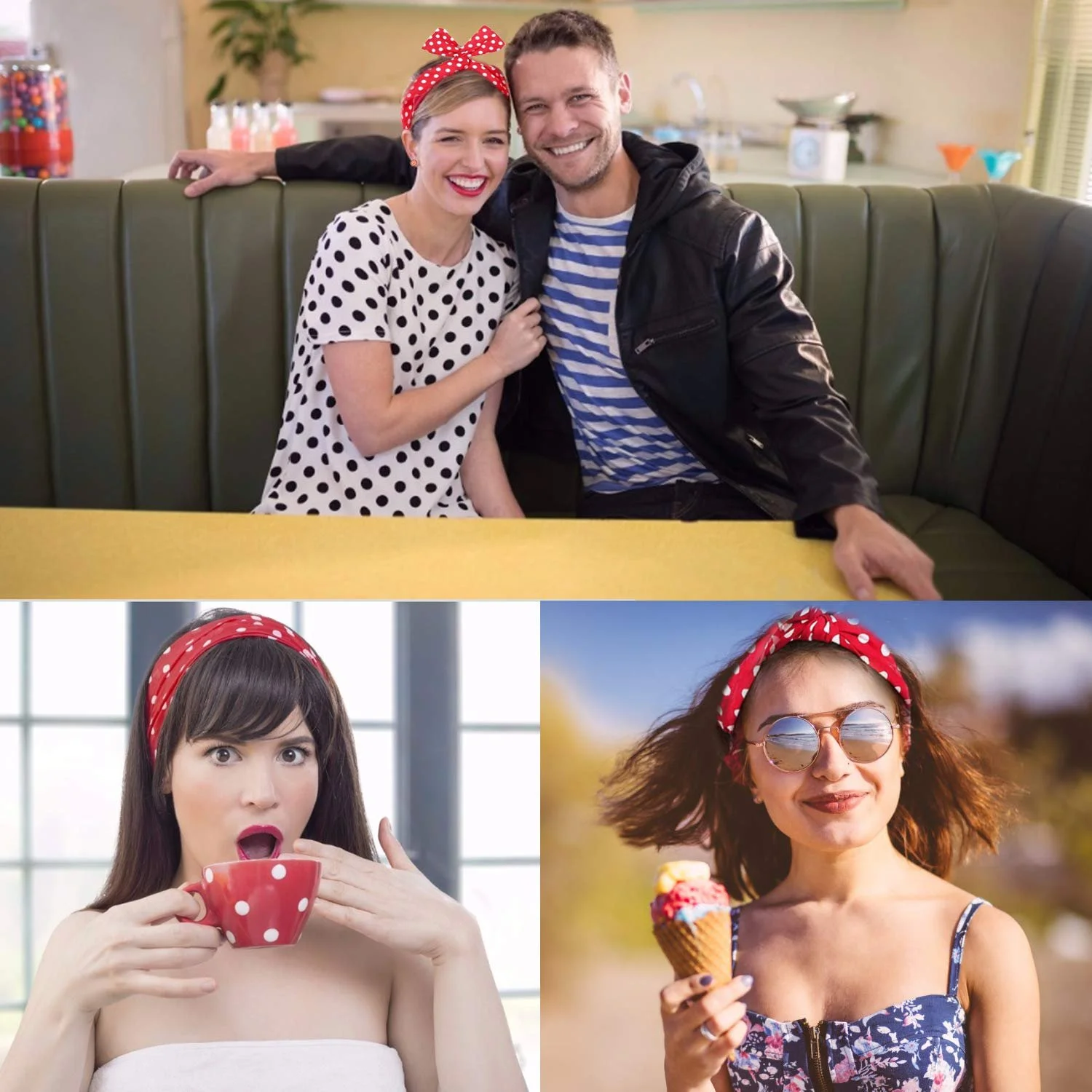 Повязка Узел, в горошек, фото №2