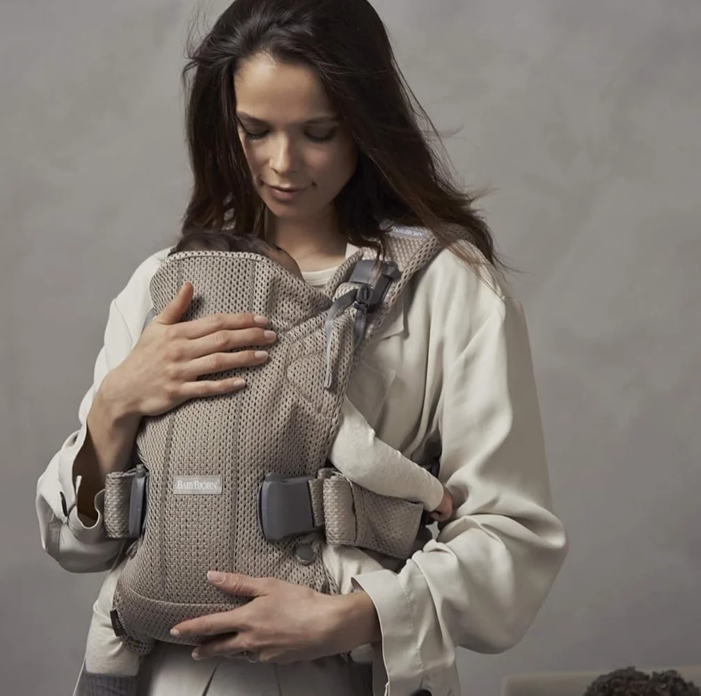 Дитячий рюкзак-переноска BabyBjörn One Air / 3D сітка / Бежевий, фото №3