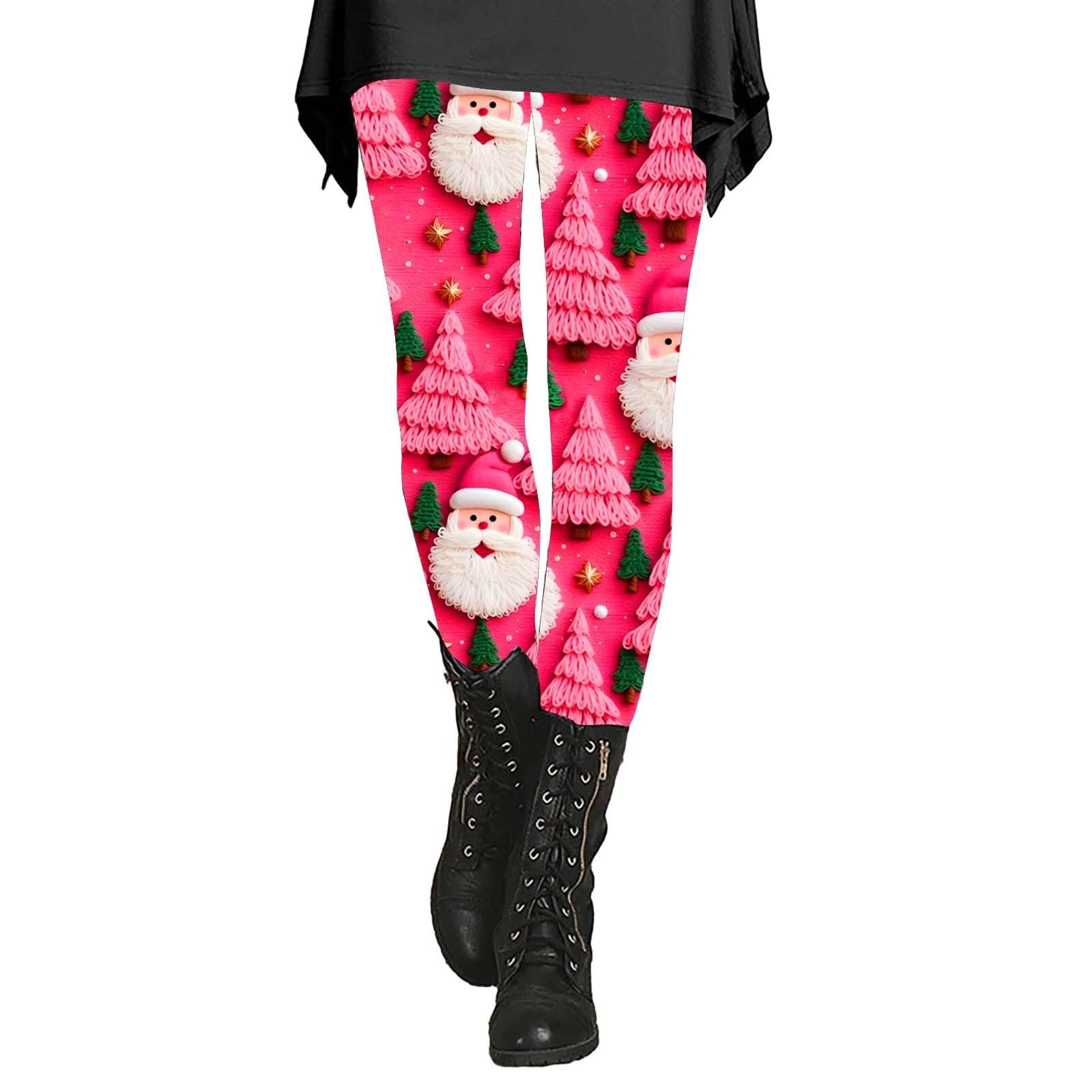 Рождественские Леггинсы Женские Plus Size Легкие Леггинсы Женские Рождественские Push Up Tights с Рождественским Принтом ЛеггинсыДля Спортзала Эластичные  с Рождественскими Мотивами, фото №4