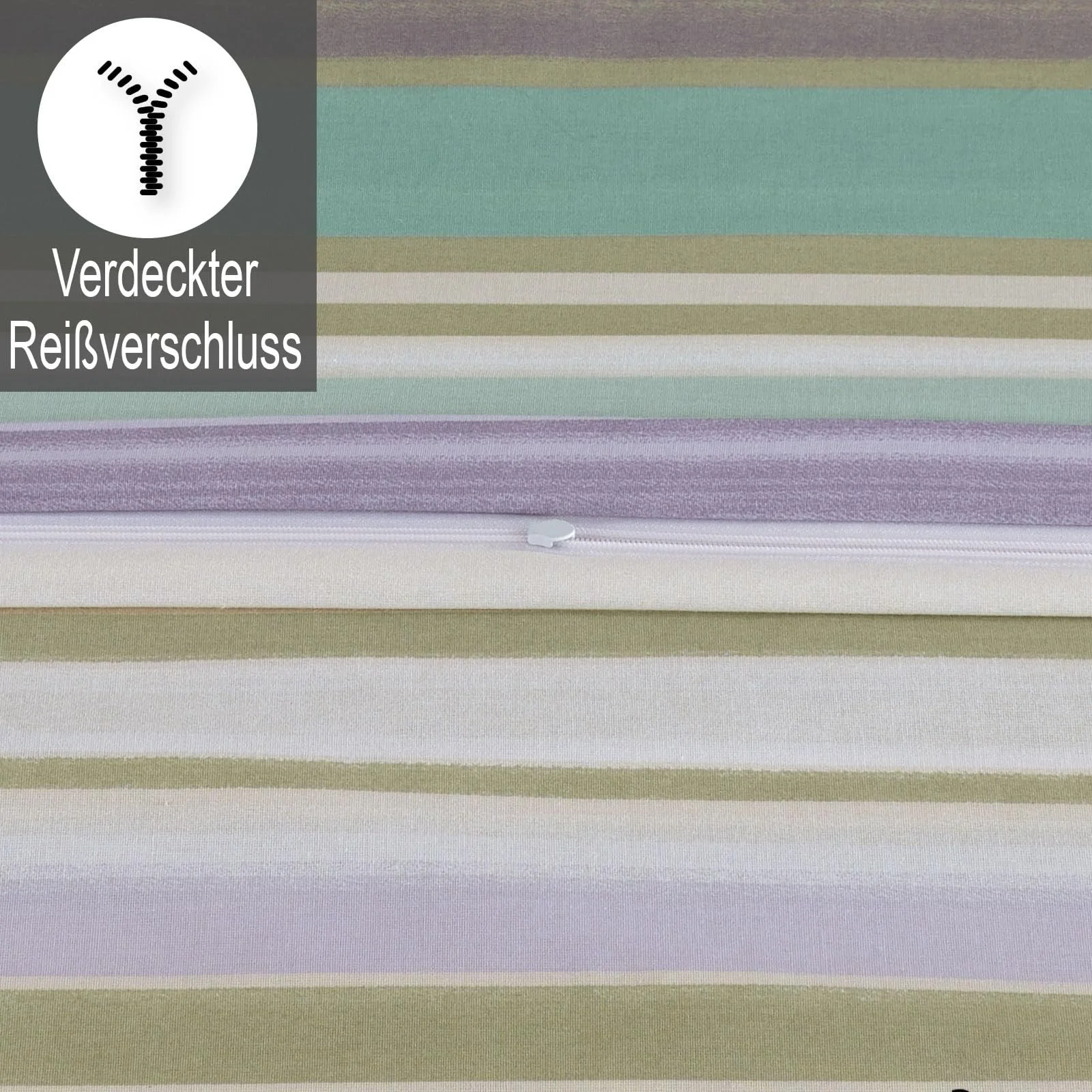 Постільна білизна Buymax® 200 x 200 см, 100% бавовна, комплект постільної білизни з 3 предметів, підковдра, з 2 наволочками, 80 x 80 см, Renforcé, на блискавці, фото №4