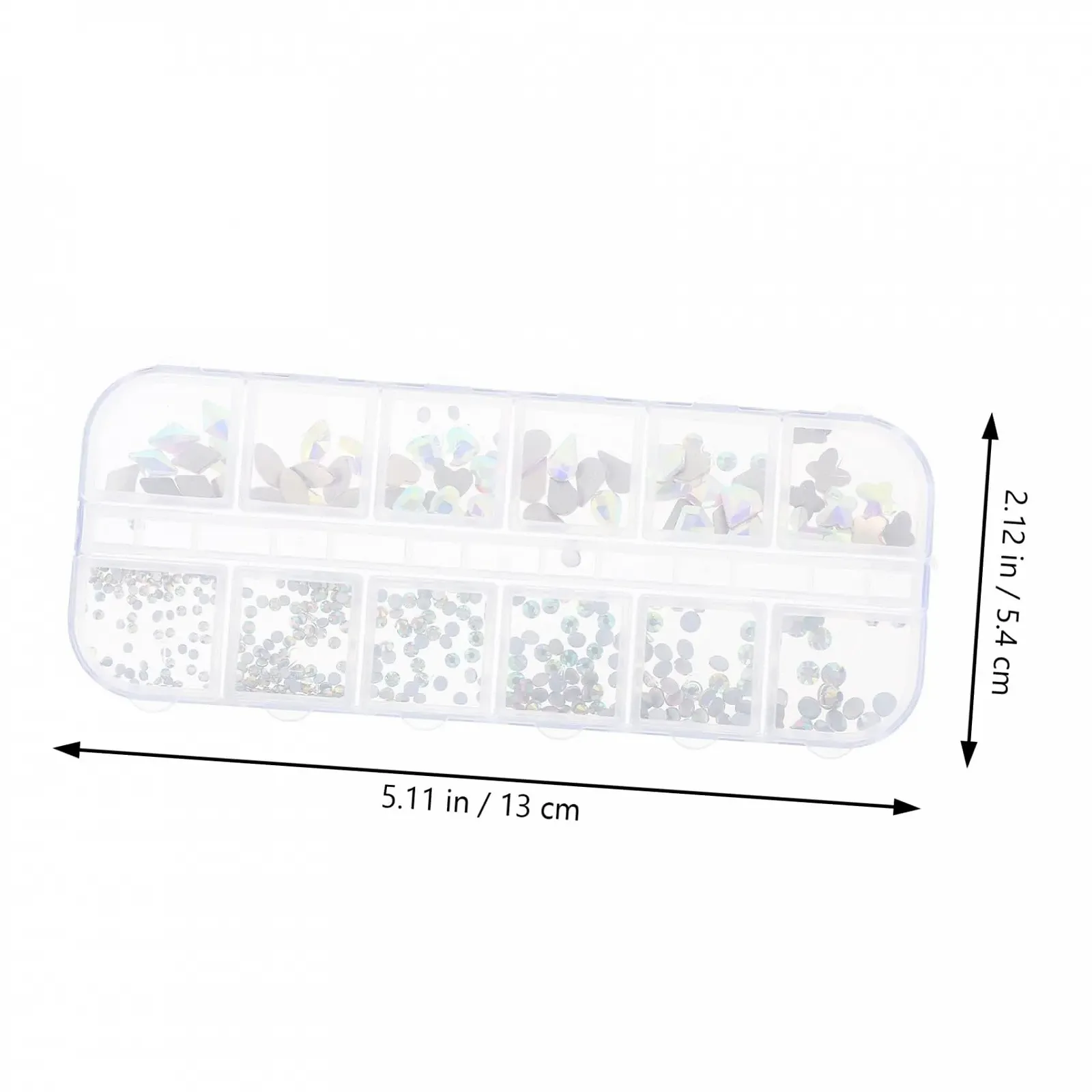 FOMIYES Самодельные Подвески для Ногтей Стразы Набор Металлические Подвески Прочные 12 Отделений Коробка Аксессуары для Ногтей для Самодельных Ногтей и Рукоделия, фото №5