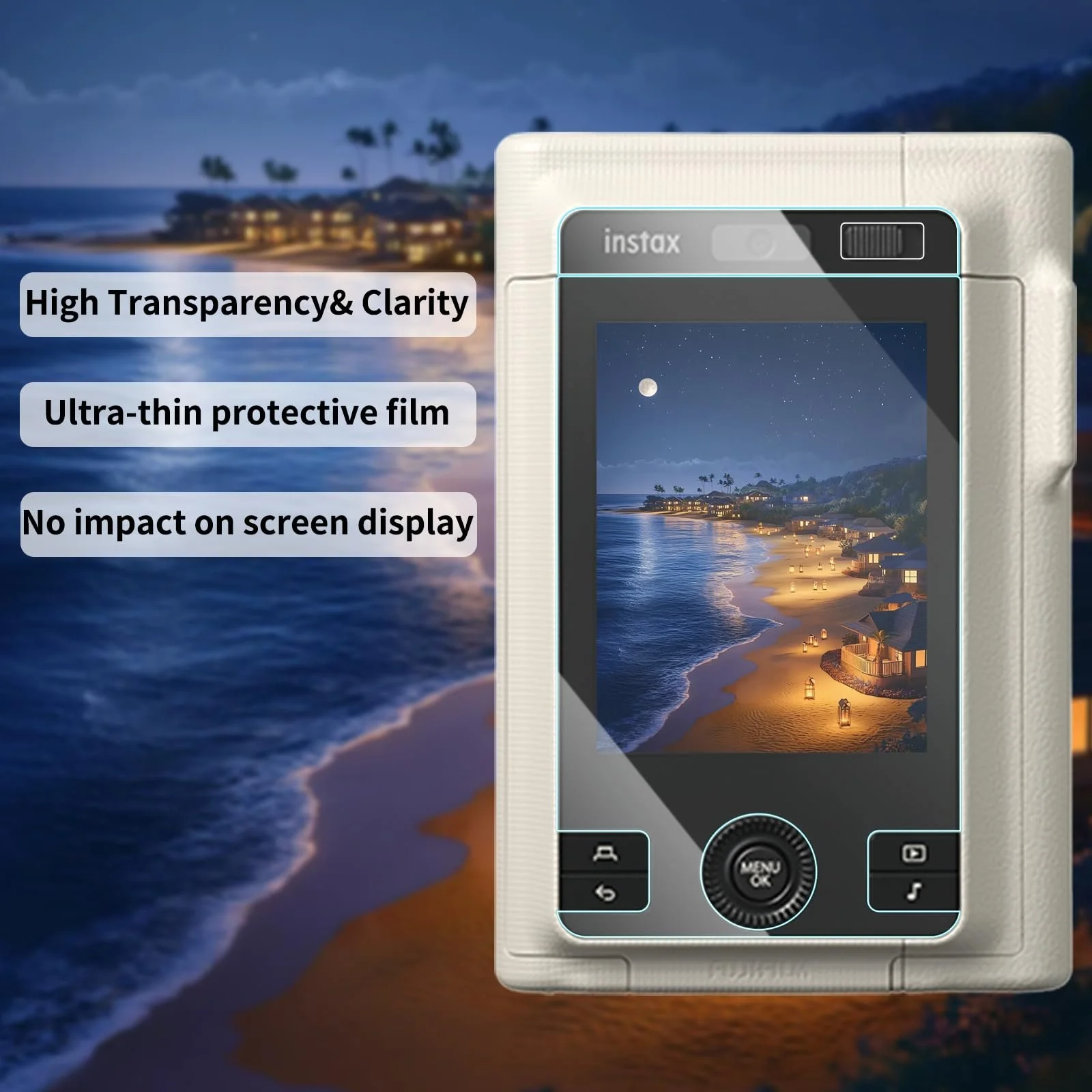 Защитная пленка для экрана kinokoo Fujifilm Instax Mini LiPlay+/LiPlay Plus PET-пленка полное покрытие против царапин, фото №5