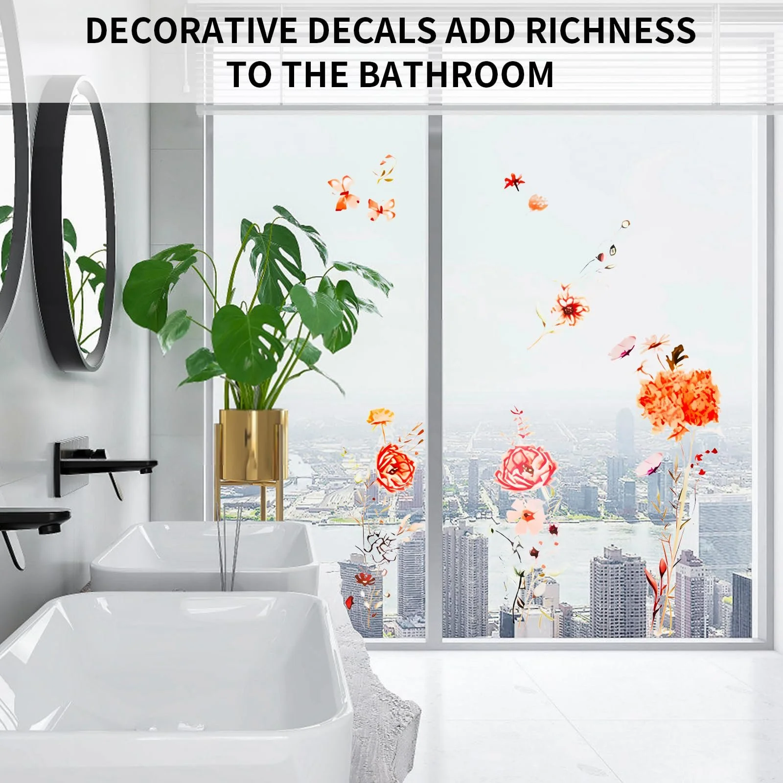 Наклейка на стену Boho Garden Flowers Vintage Design Цветы Бабочки и Трава 30 x 90 см Набор 3 шт., фото №4