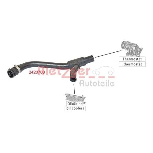 Шланг радіатора Metzger 2420700 для OPEL GENERAL MOTORS, фото №2