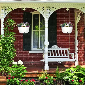 Подвесная корзина Relaxdays Набор из 2 шт. Пластик Белая 67 x 28,5 см с резервуаром для воды synthetic.ua - Фото 1