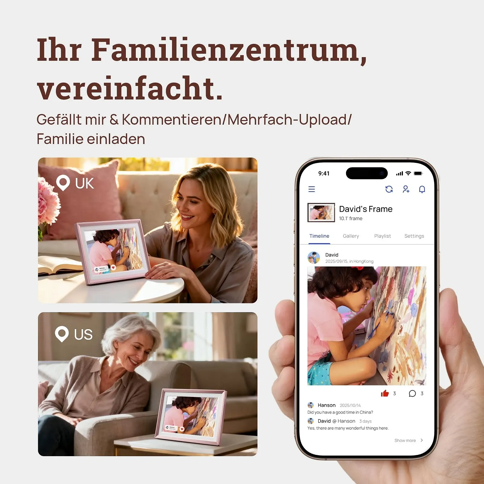 Цифровая фоторамка ARZOPA D10 10.1 дюйма HD Touchscreen WiFi Rose Gold, фото №5 Цифровая фоторамка ARZOPA D10 10.1 дюйма HD Touchscreen WiFi Rose Gold, фото №5