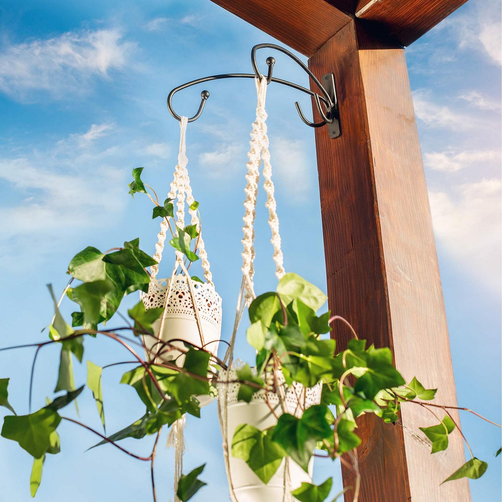 Гачок для квітів KADAX подвійний настінний сталевий Чорний, фото №7