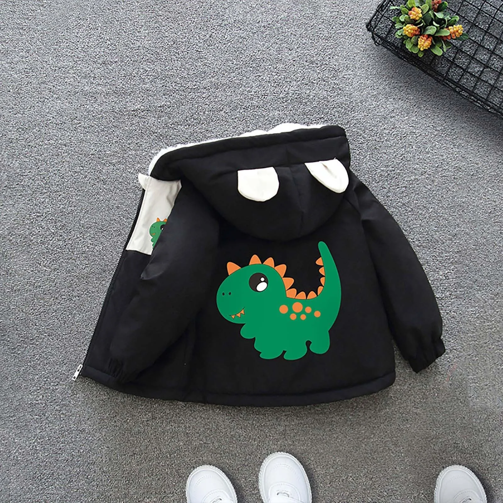 Детская зимняя куртка Generisch Средняя и маленькая детская зимняя куртка для улицы Длиннорукавная куртка с капюшоном Повседневная уличная куртка Верхняя одежда для девочек Переходная куртка, фото №3