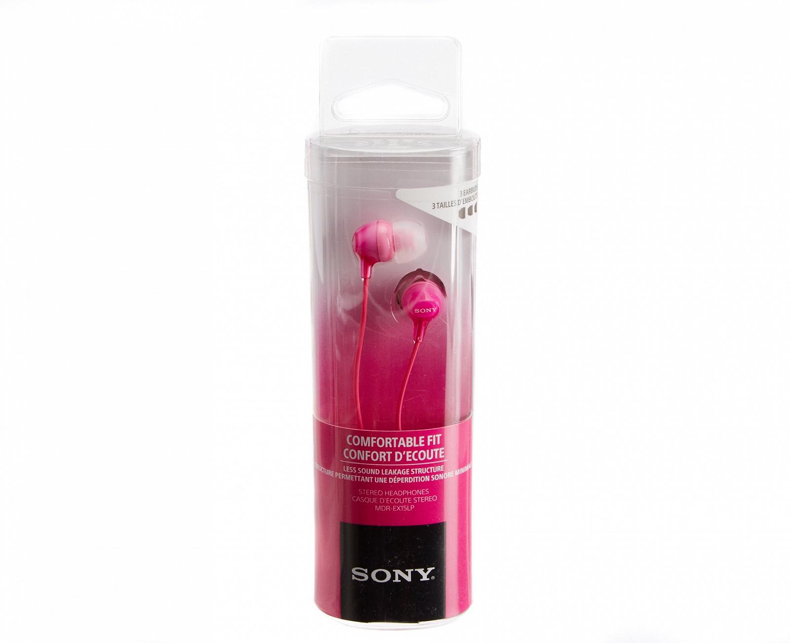 Навушники Sony MDR-EX15LPPI закриті всередині каналу рожеві, фото №1
