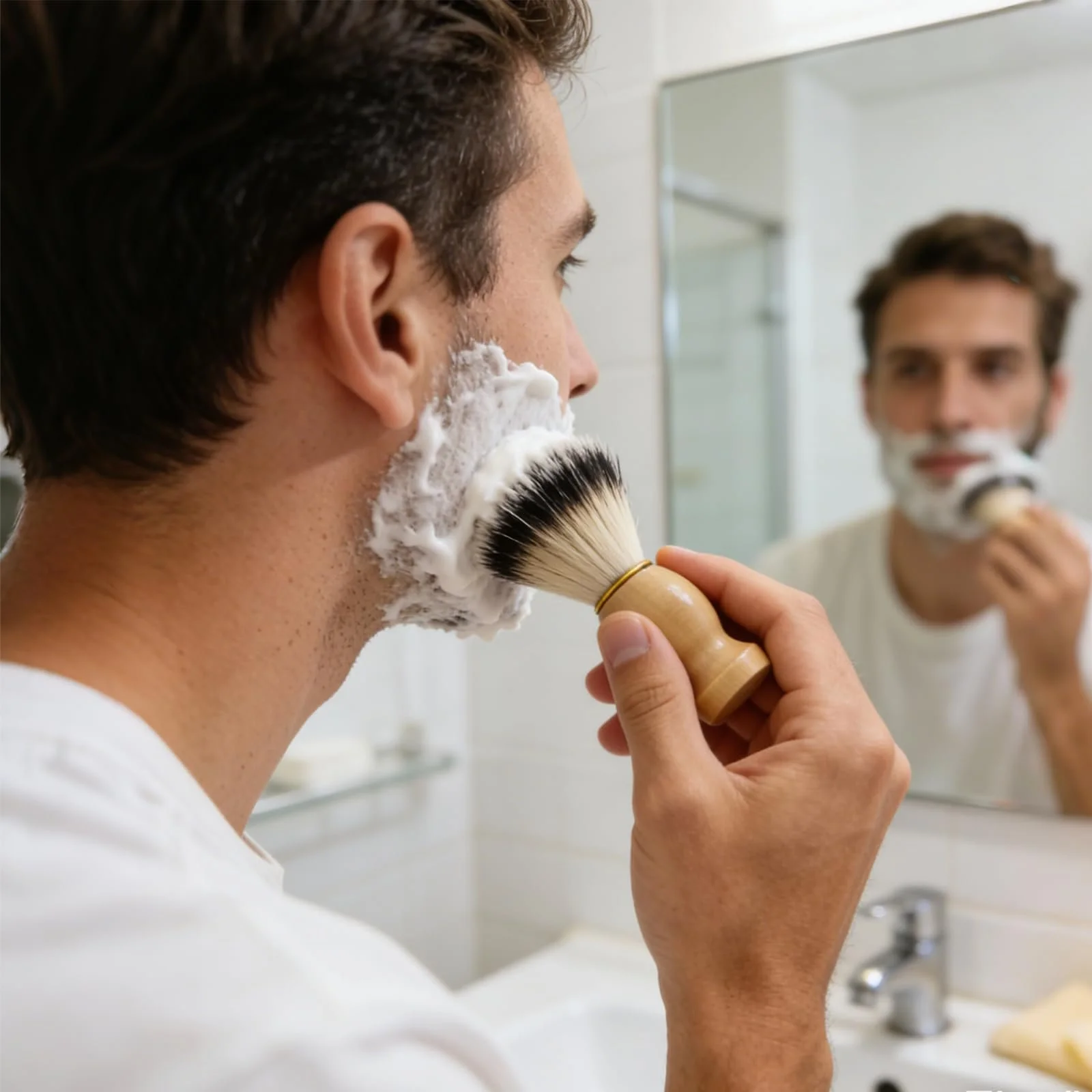 Помазок для бритья Mcheli Premium Pure Badger Hair с деревянной ручкой, фото №3 Помазок для бритья Mcheli Premium Pure Badger Hair с деревянной ручкой, фото №3