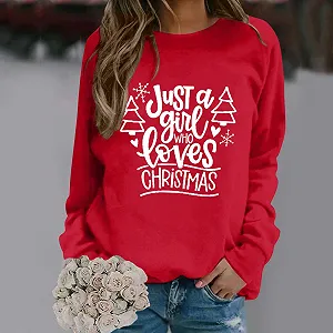 Рождественский джемпер Женский милый рождественский свитер Вязаный джемпер Рождественский костюм Рождественский принт Рождественский джемпер с длинными рукавами Рождественский свитер для вечеринки Повседневный свитшот Пуловер synthetic.ua - Фото 1