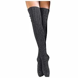 Гольфы женские вязаные хлопковые зимние выше колена, гетры - Фото 1