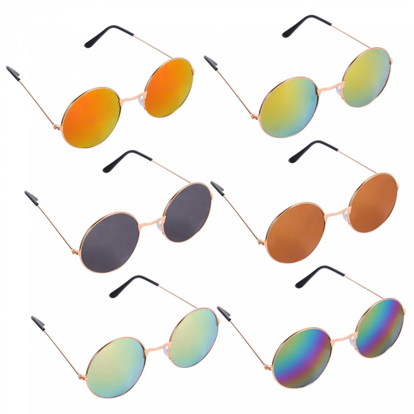 Сонцезахисні окуляри круглі PACKOVE Набір з 6 шт. Різні кольори, фото №1