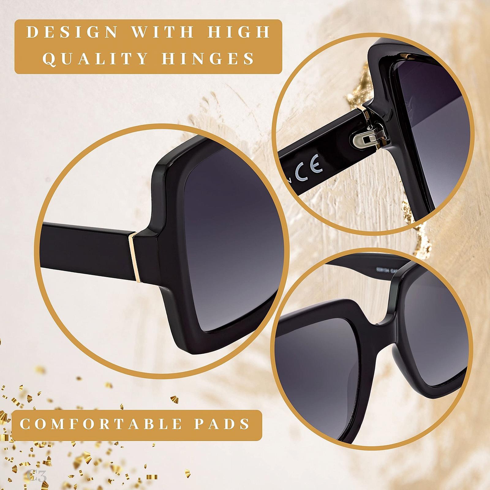 Сонцезахисні окуляри Квадратні Великий розмір Модні Елегантні з футляром, фото №7