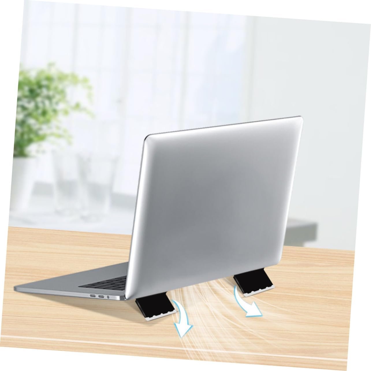 Подставка для ноутбука (2 шт.) Прочный материал Эргономичная Приподнятая Подставка для ноутбука для лучшей осанки Компактный Черный, фото №8