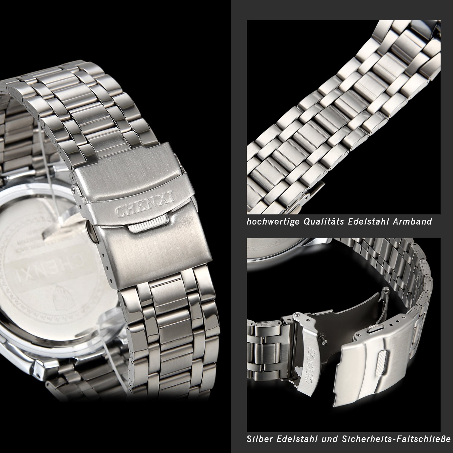 Часы JewelryWe Мужские Нержавеющая сталь Роскошные Дата Календарь 30 м Водонепроницаемые Аналоговые Кварцевые Наручные Часы Мужские Нержавеющая сталь Браслетные Часы с круглым циферблатом и люминесцентными стрелками, фото №5 Часы JewelryWe Мужские Нержавеющая сталь Роскошные Дата Календарь 30 м Водонепроницаемые Аналоговые Кварцевые Наручные Часы Мужские Нержавеющая сталь Браслетные Часы с круглым циферблатом и люминесцентными стрелками, фото №5