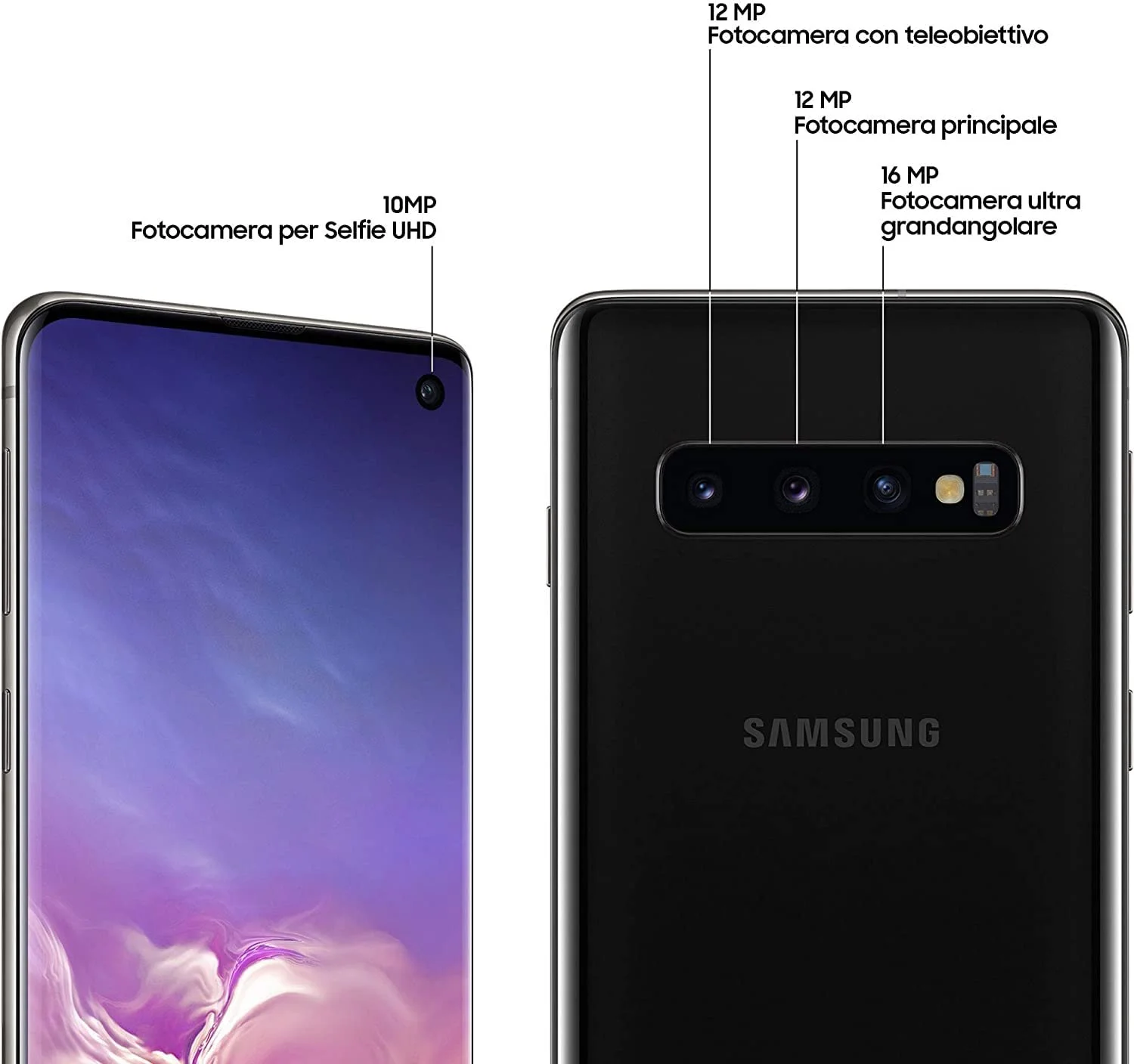 Смартфон Samsung Galaxy S10 Single SIM Prism Black, фото №4