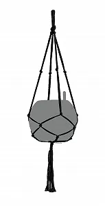 Підвіс для кашпо Lechuza Macrame Cotton Pure 90 бавовна Black 13896 - Фото 1