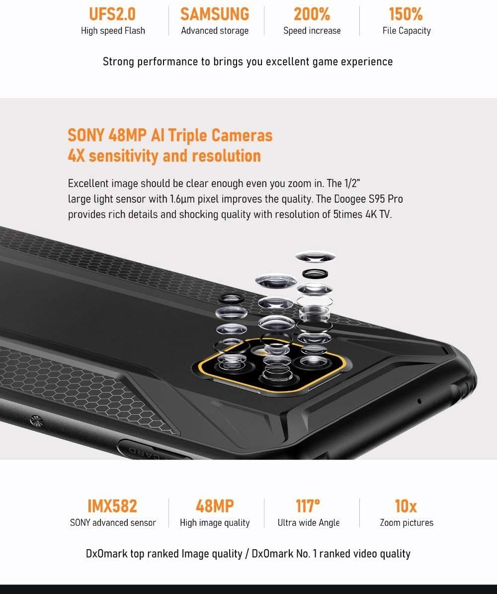 Смартфон DOOGEE S95 6/128GB IP68 48MP 6,3" Modular Rugged, фото №6 Смартфон DOOGEE S95 6/128GB IP68 48MP 6,3" Modular Rugged, фото №6