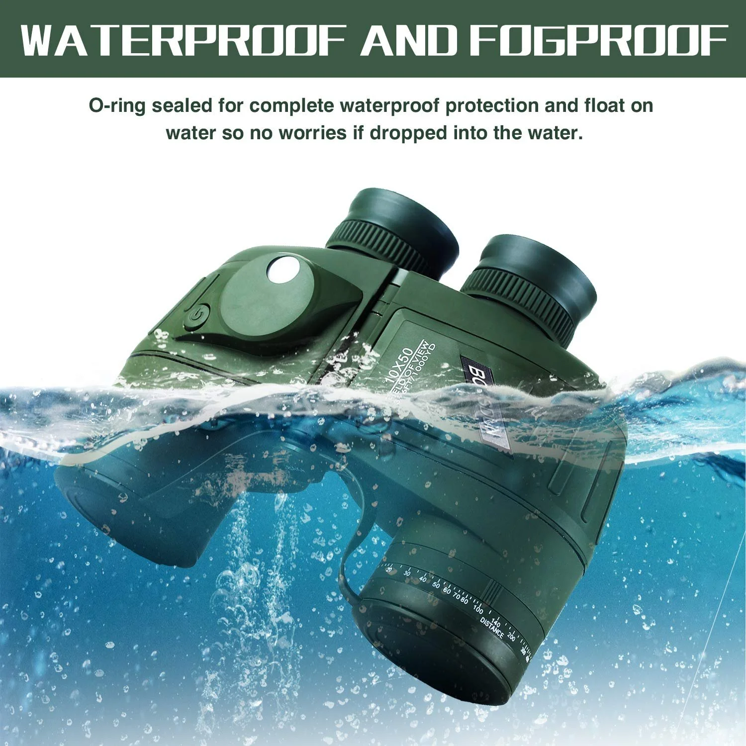 Бінокль Marine 10x50 Морський з нічним баченням, далекоміром та компасом, фото №4