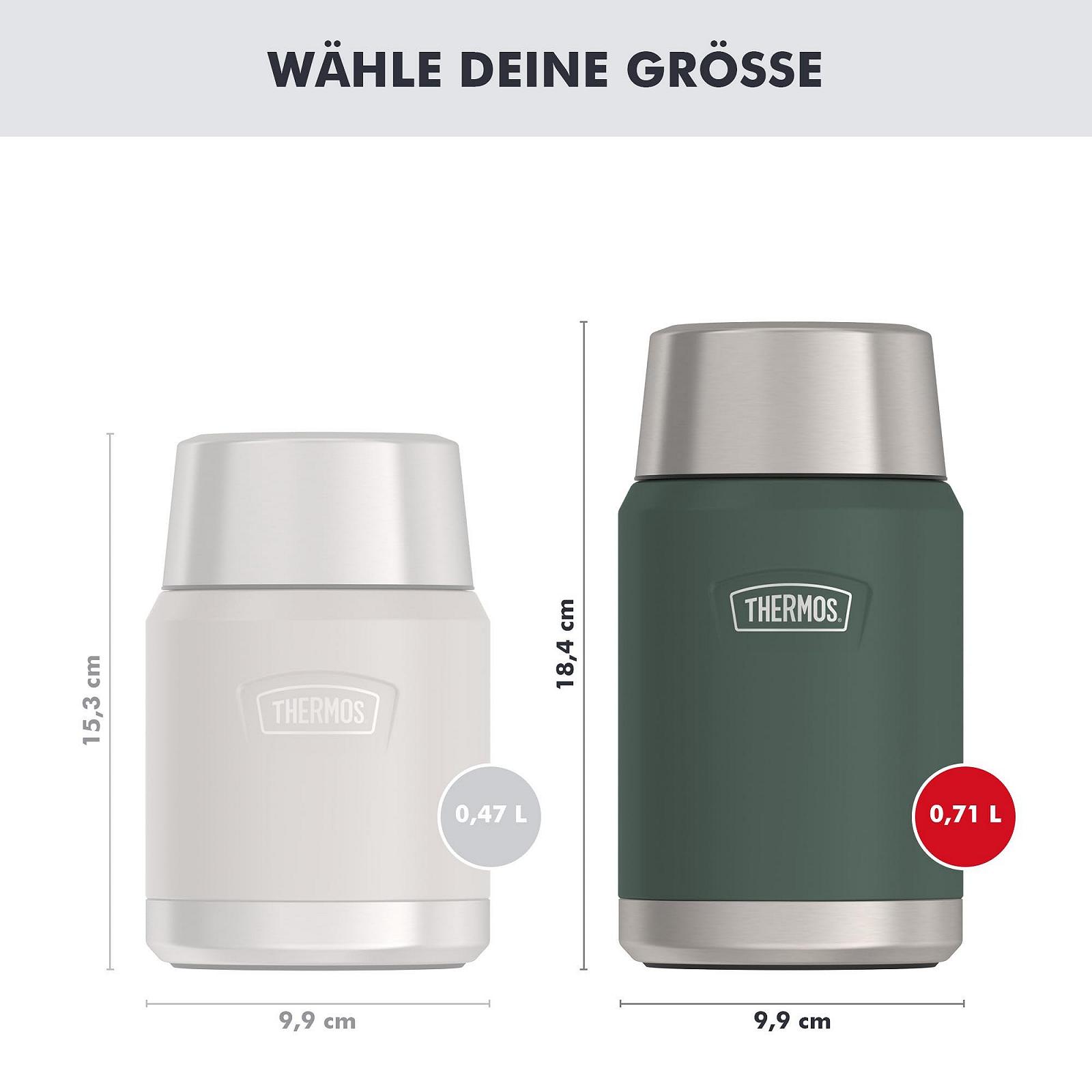 Термос для їжі Thermos ICON 0.71 л нержавіюча сталь зі складаною ложкою Темно-зелений, фото №5 Термос для їжі Thermos ICON 0.71 л нержавіюча сталь зі складаною ложкою Темно-зелений, фото №5