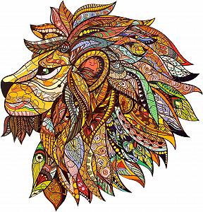 Дерев'яний пазл Лев Унікальна форма 100 елементів 25 x 23 см - Фото 1