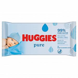 Влажные салфетки Huggies Pure 56 штук - Фото 1