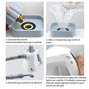 Портативний пароочисник Naroote 250 мл 1000 Вт 3 бар EU Plug 220-240V synthetic.ua - Фото 1