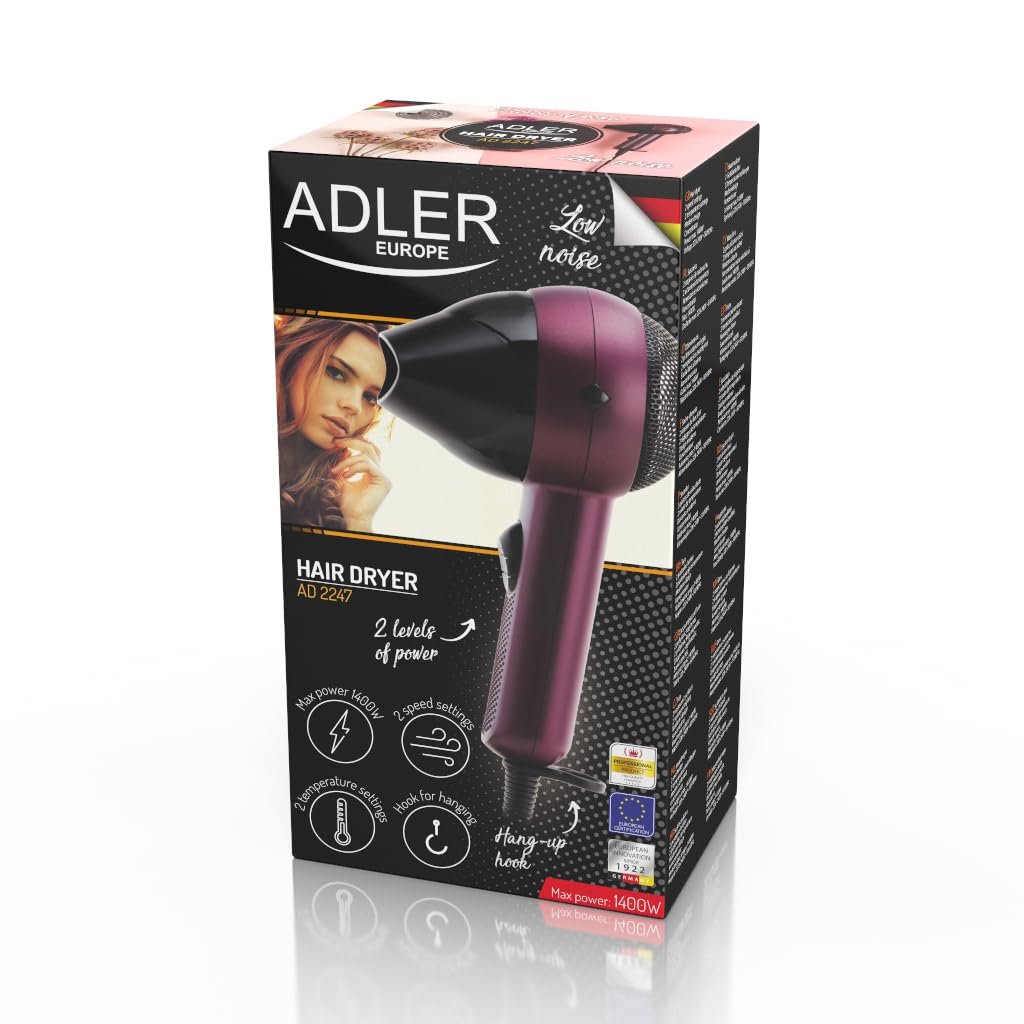 Фен Adler Crimson 1400 Вт, разноцветный, один размер, фото №4