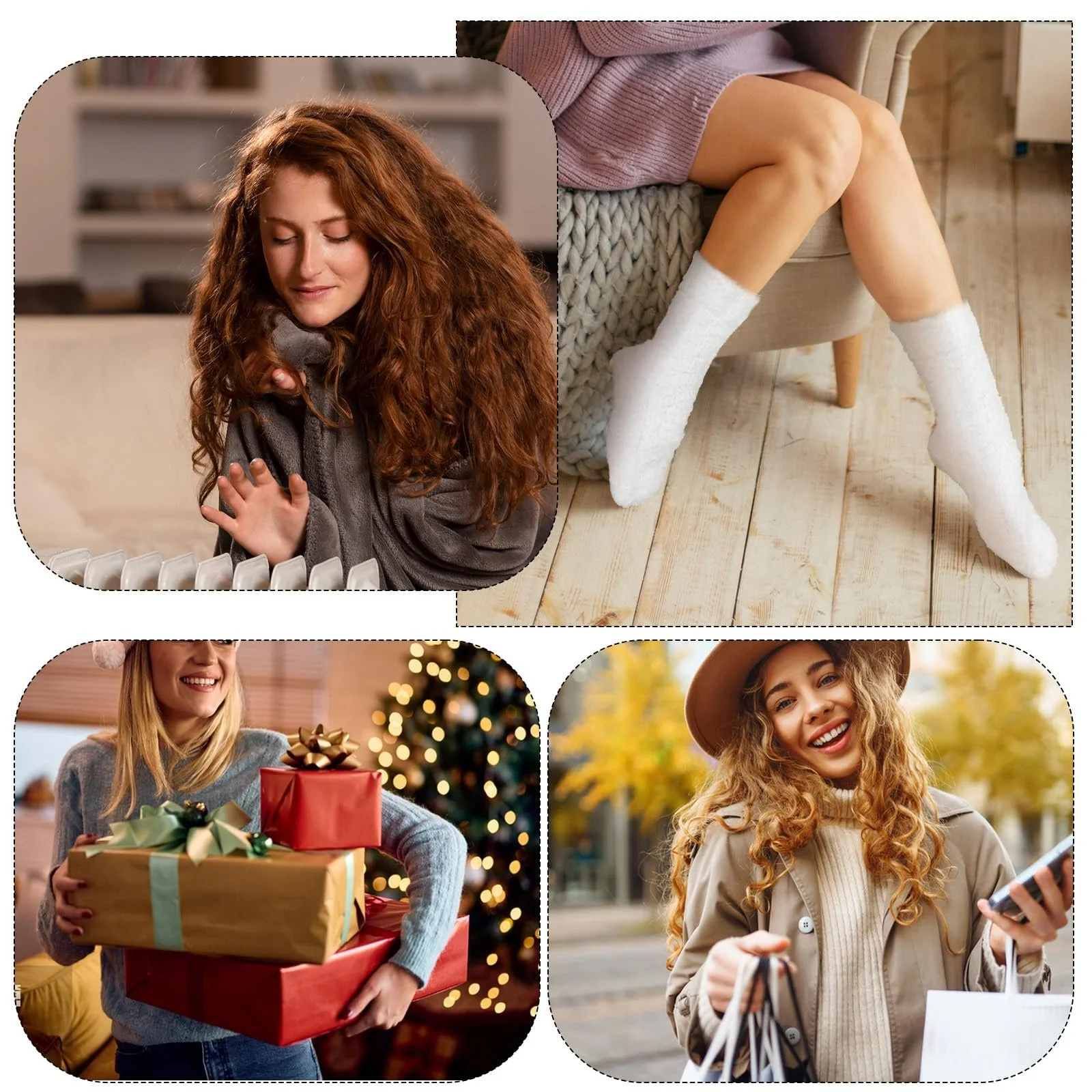 Носки Женские Мягкие Пушистые Гольфы из Кораллового Флиса Теплые Плюшевые для Сна Постельные Носки для Женщин Мужчин Зимние Холодные Теплые для Сна (Черный, Белый, Серый), фото №7 Носки Женские Мягкие Пушистые Гольфы из Кораллового Флиса Теплые Плюшевые для Сна Постельные Носки для Женщин Мужчин Зимние Холодные Теплые для Сна (Черный, Белый, Серый), фото №7