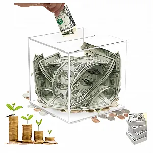 Скарбничка акрилова прозора невідкривна - Фото 1