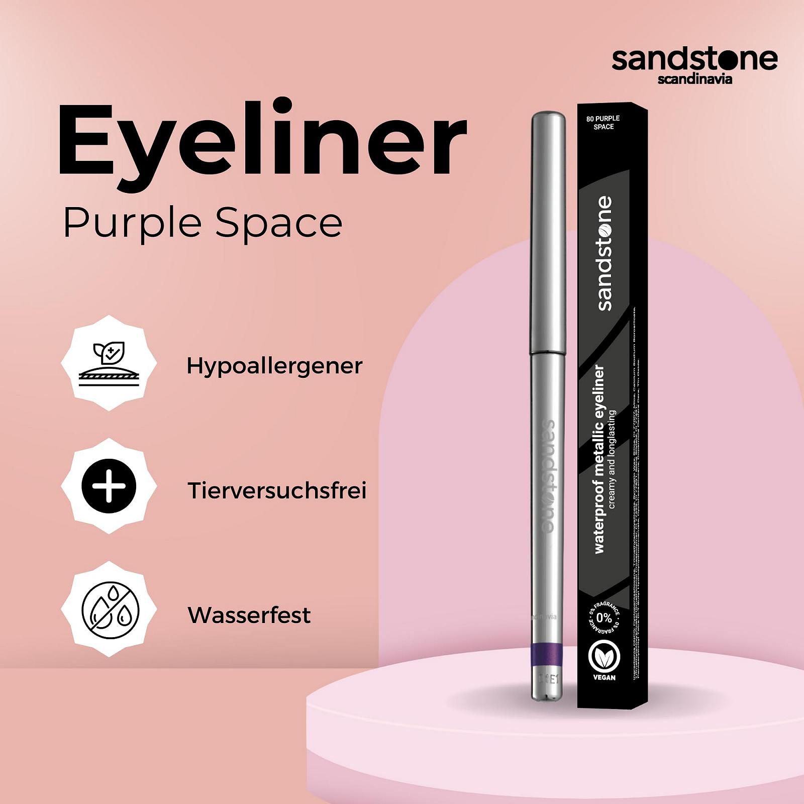 Олівець для очей Sandstone Scandinavia водостійкий гіпоалергенний фіолетовий (Purple Space), фото №3