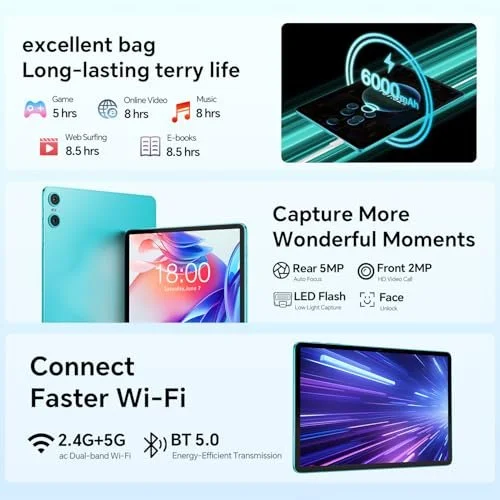 Планшет TECLAST P30 10.1" (4+8)/128Гб Android 14 Черный-голубой, фото №3 Планшет TECLAST P30 10.1" (4+8)/128Гб Android 14 Черный-голубой, фото №3