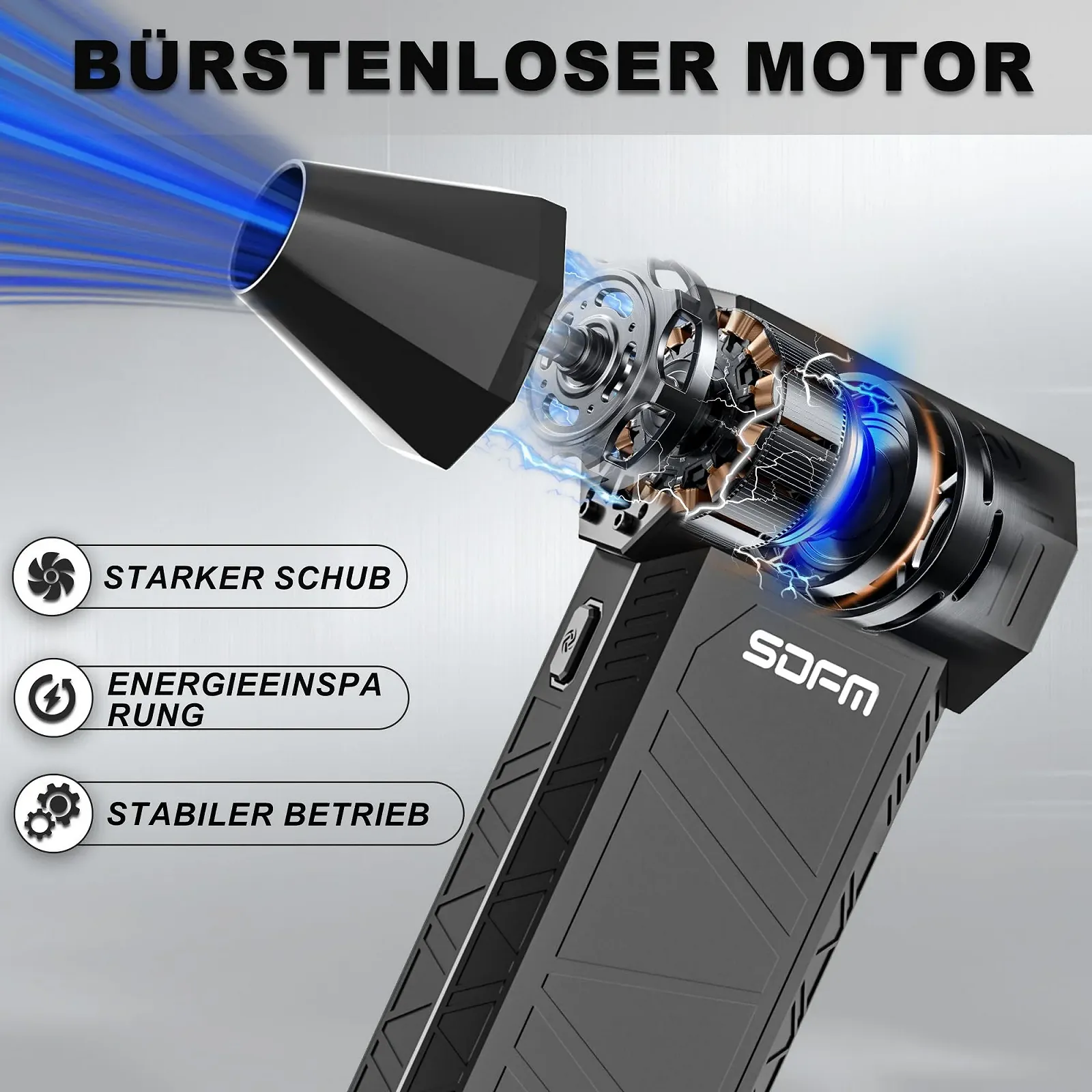 Електрична повітродувка SDFM 130,000 RPM 3-Speed, фото №2