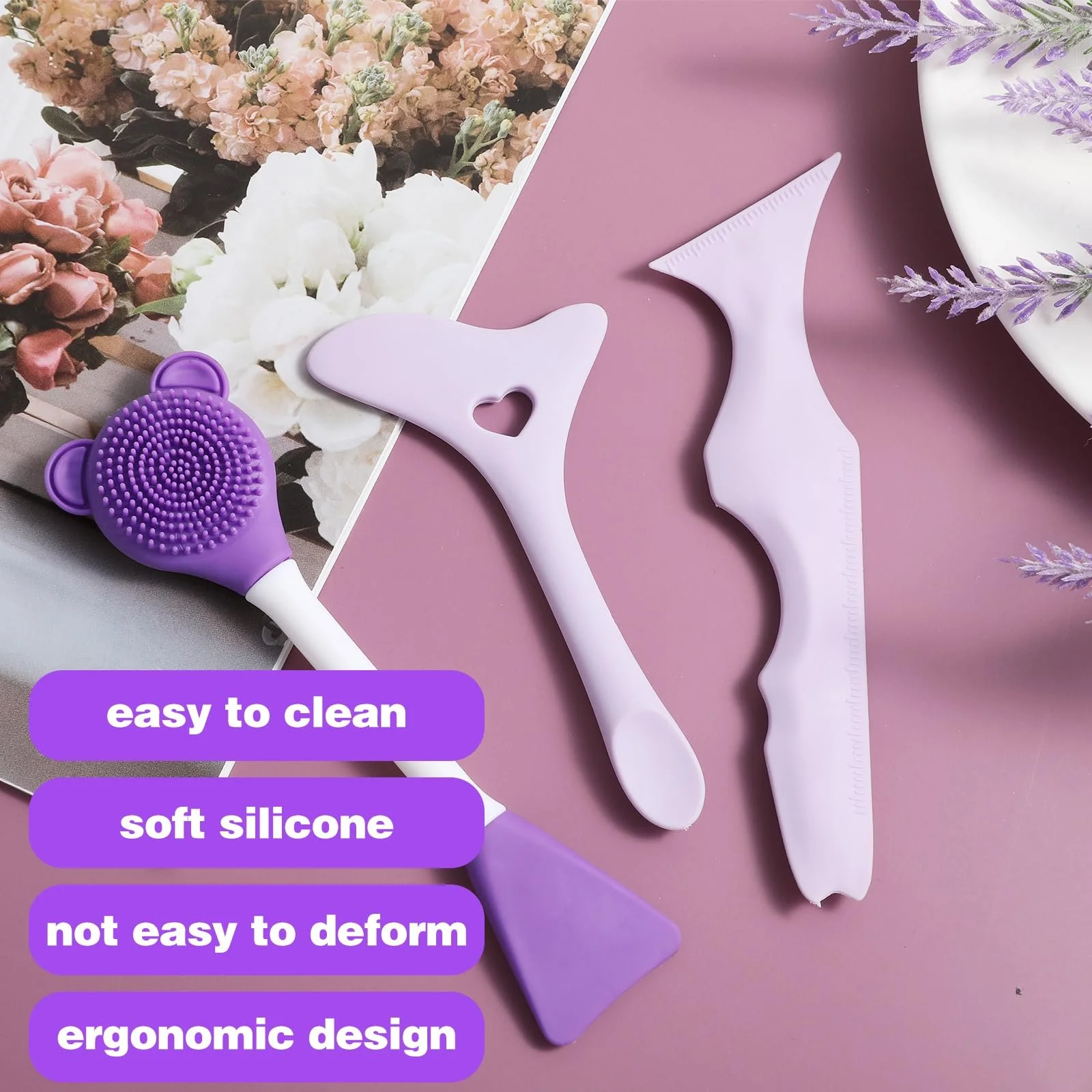 Инструмент для макияжа WLLHYF 3 шт. трафареты для подводки силиконовые, фото №6