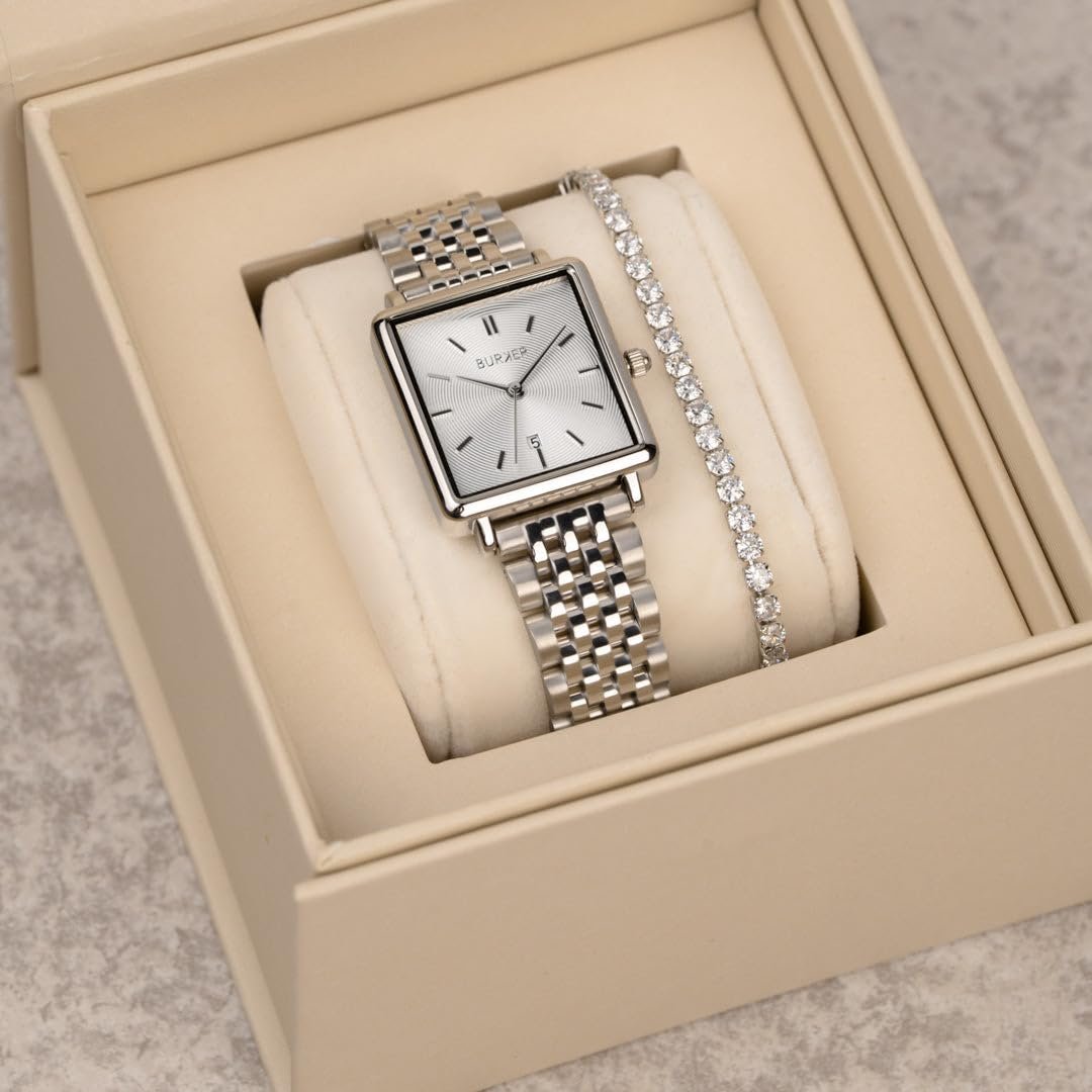 Женские часы BURKER Daisy Квадратные женские часы Браслет-звеньевой Нержавеющая сталь Аналоговый Кварцевый 3 ATM Водонепроницаемый - 28 мм - Серебряный, фото №6 Женские часы BURKER Daisy Квадратные женские часы Браслет-звеньевой Нержавеющая сталь Аналоговый Кварцевый 3 ATM Водонепроницаемый - 28 мм - Серебряный, фото №6