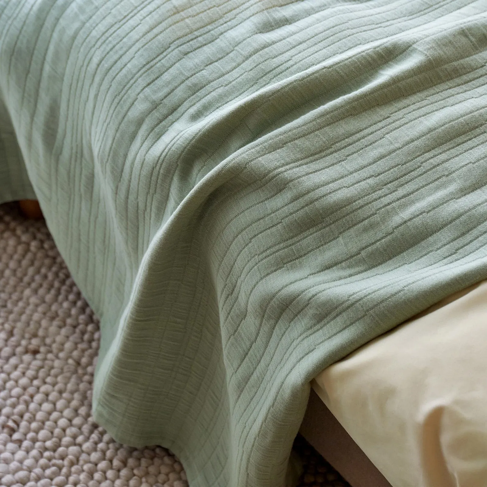 Покрывало URBANARA Saraia 220 x 240 см Хлопок Sage Green, фото №3