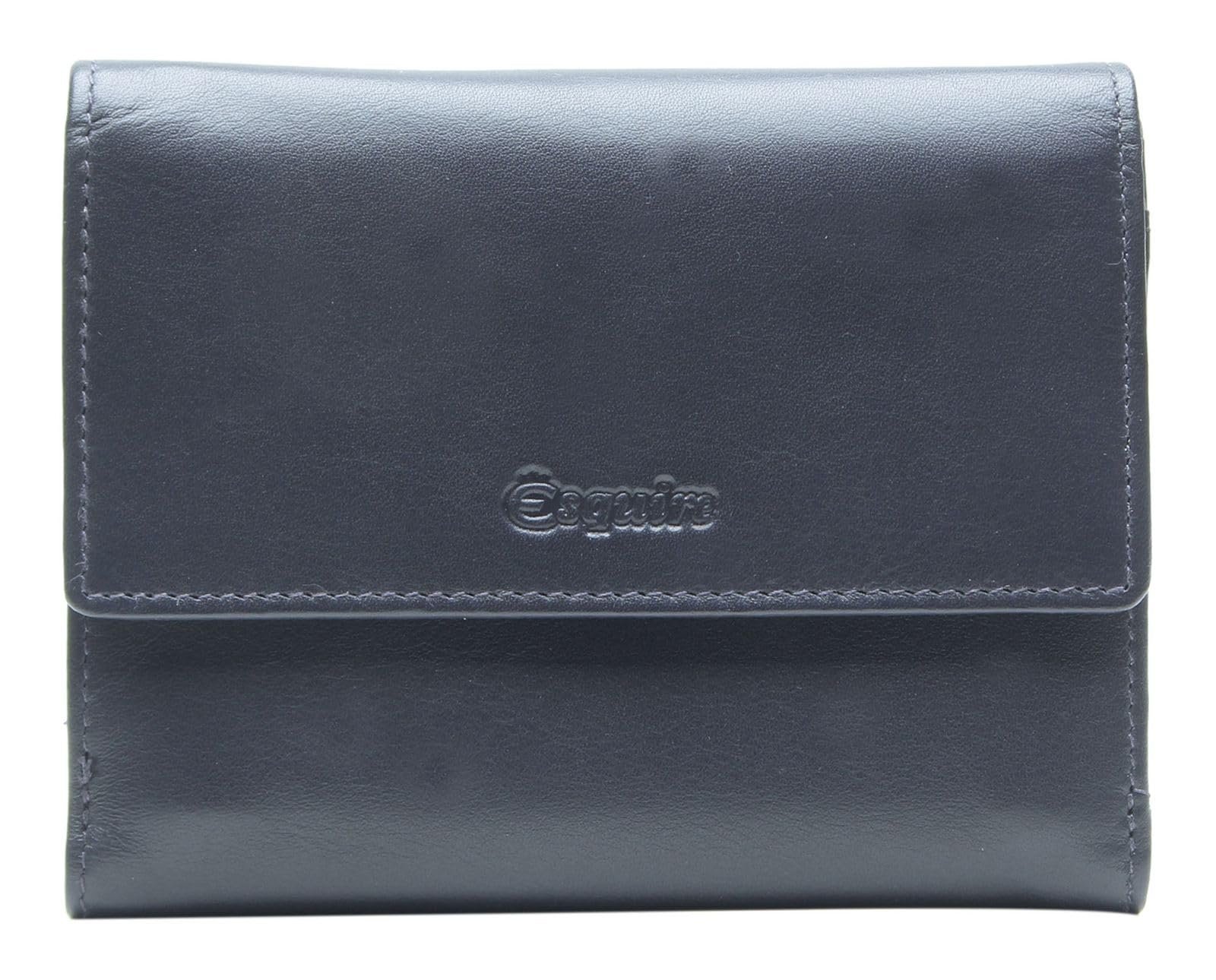 Кошелек кожаный Esquire Viktoria RFID 12 см, темно-синий, фото №1