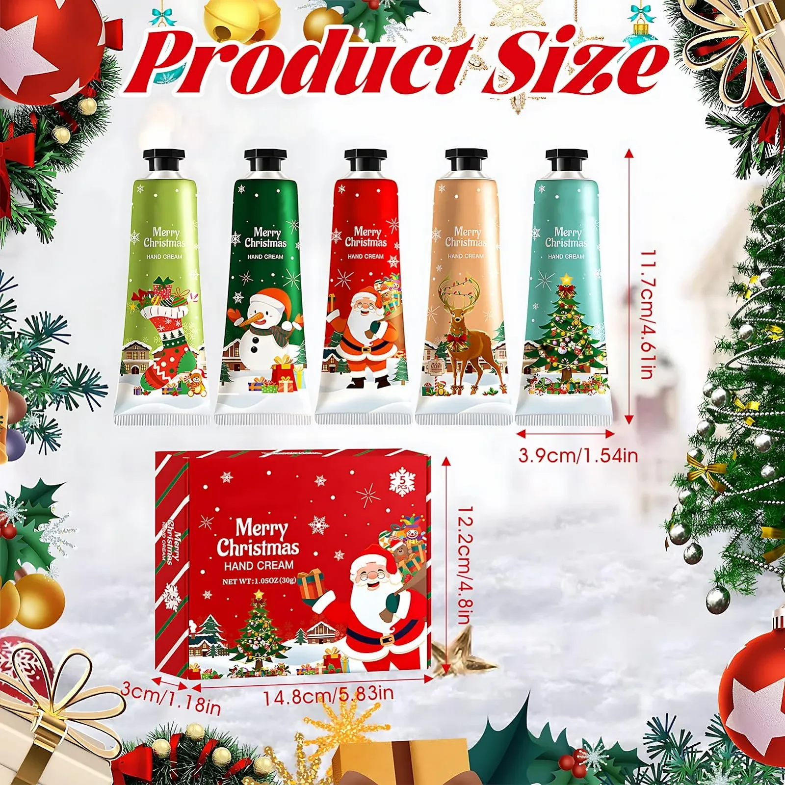 Набір Різдвяних Кремів для Рук, Зволожуючий, 5 шт, фото №7 Набір Різдвяних Кремів для Рук, Зволожуючий, 5 шт, фото №7