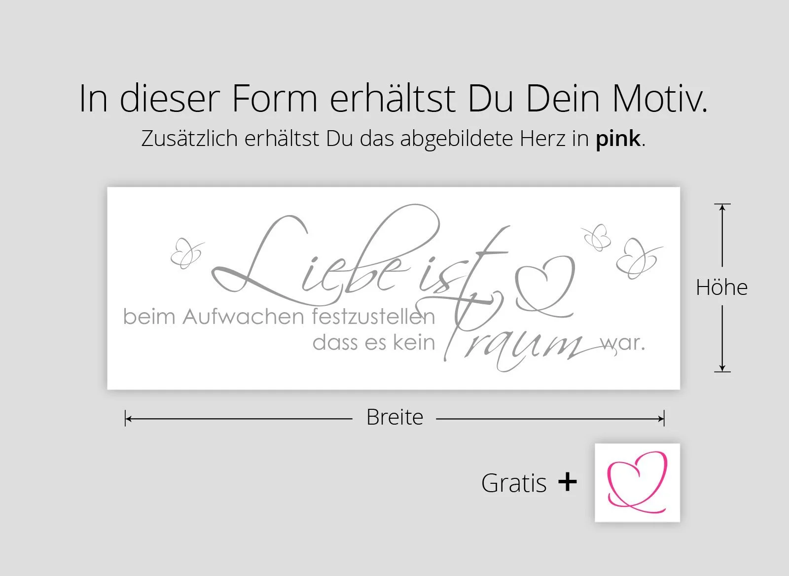 Наклейка на стену Grandora Liebe ist beim Aufwachen W800 120 x 38 см Черная, фото №5