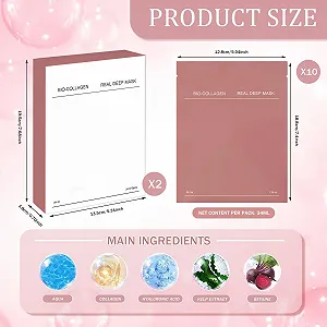 Набір з 10 органічних колагенових масок глибокого зволоження synthetic.ua - Фото 1