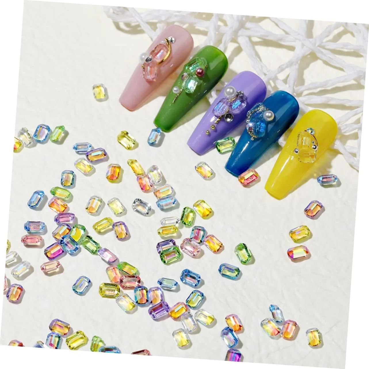 Стразы для ногтей Beavorty Разноцветные стразы для ногтей, набор кристаллов и бриллиантов для ногтей, 2 коробки, фото №5